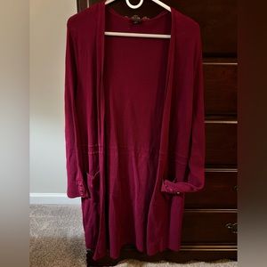 EUC! 🌺Pretty PLUM-Colored🌺 Open-Front Talbots Lightweight Cardigan—Size—Large